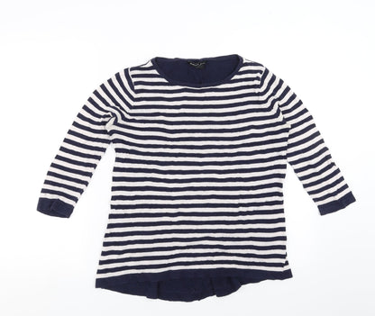 Preloved Mango Womens Blue Striped  Pullover Jumper Size S - Front