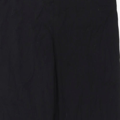 Close-up detail of TU women’s black trousers, size UK 14, 28-inch leg