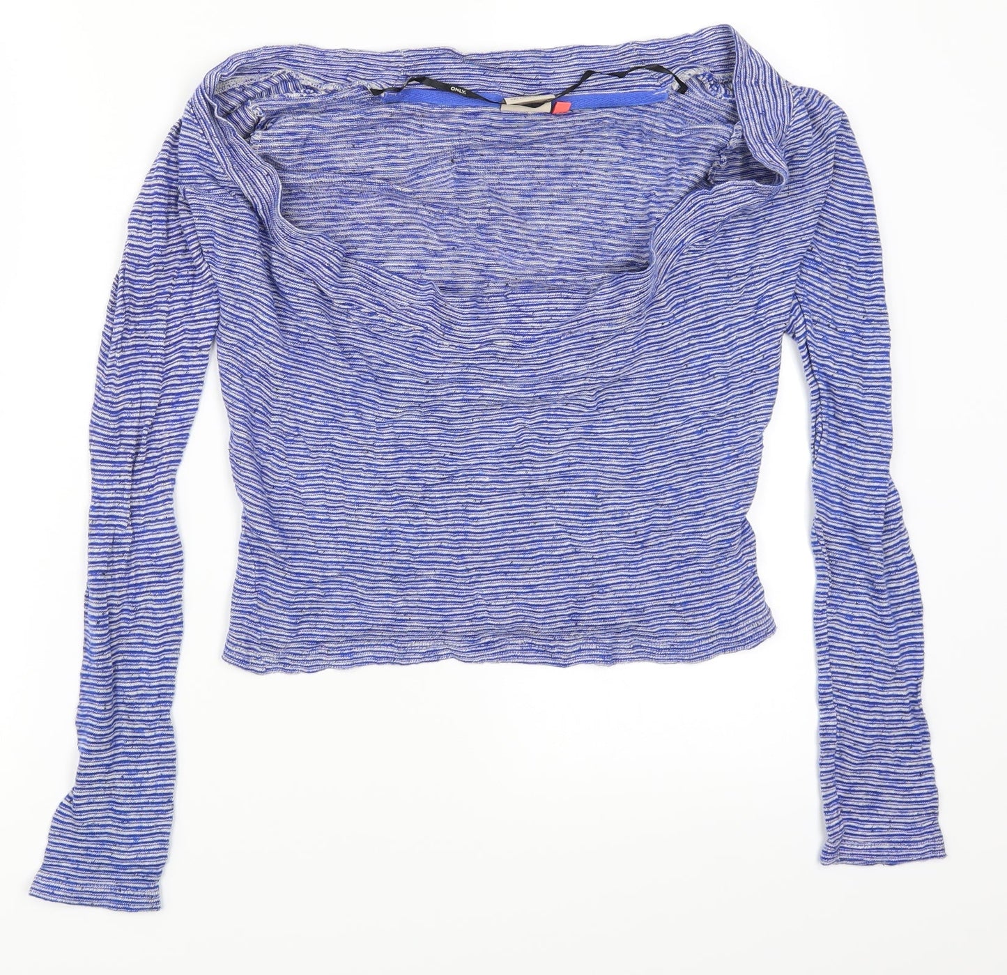 Only Womens Blue Striped  Basic T-Shirt Size S