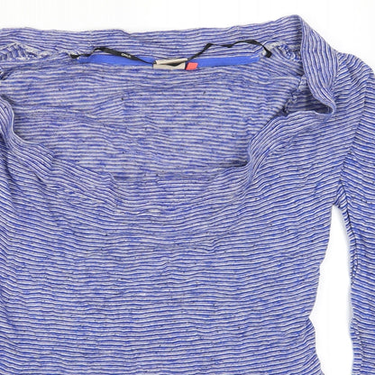 Preloved Only Womens Blue Striped  Basic T-Shirt Size S - Detail