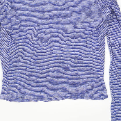 Preloved Only Womens Blue Striped  Basic T-Shirt Size S - Label