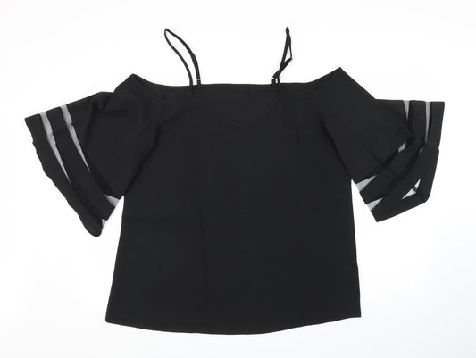 Preworn Womens Black   Basic Blouse Size L
