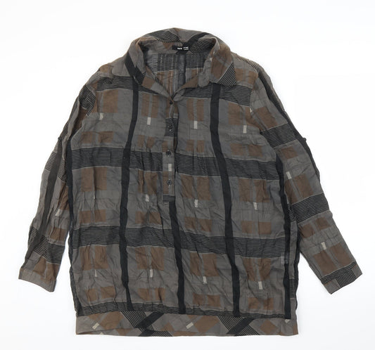 TFNC Womens Grey Geometric  Basic Blouse Size L