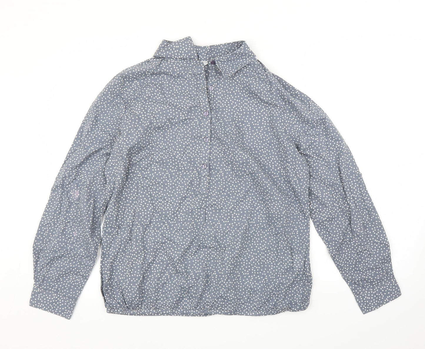 Preworn Womens Grey Polka Dot  Basic Blouse Size 16