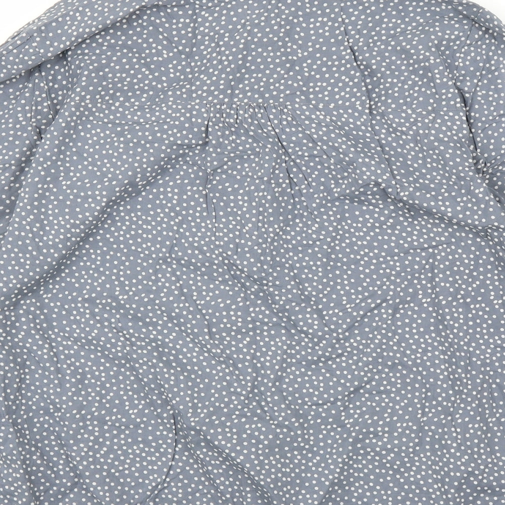 Preworn Womens Grey Polka Dot  Basic Blouse Size 16