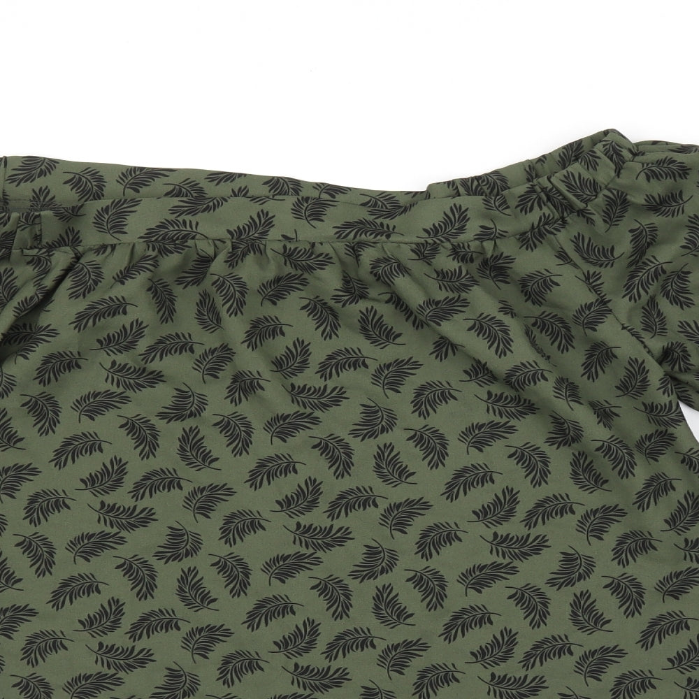 Pep&Co Womens Green Floral  Basic Blouse Size 8