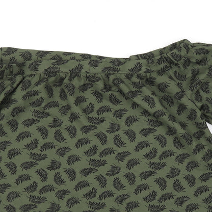Preloved Pep&Co Womens Green Floral  Basic Blouse Size 8 - Back