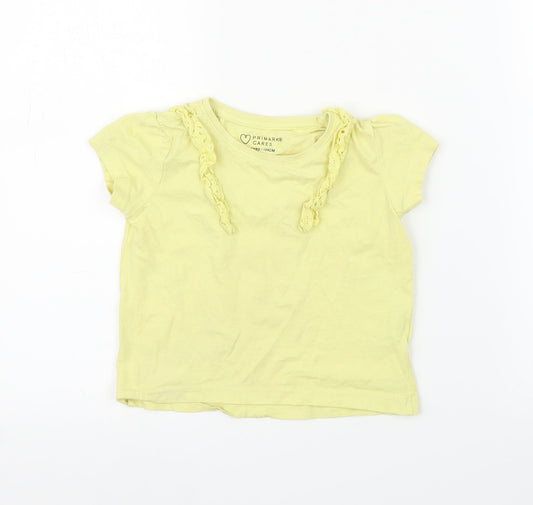 Primark Girls Yellow   Basic T-Shirt Size 3-4 Years