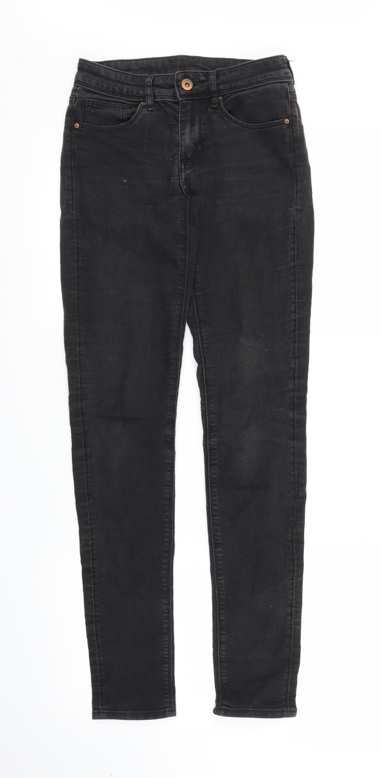 H&M Womens Black  Denim Skinny Jeans Size 6 L28 in