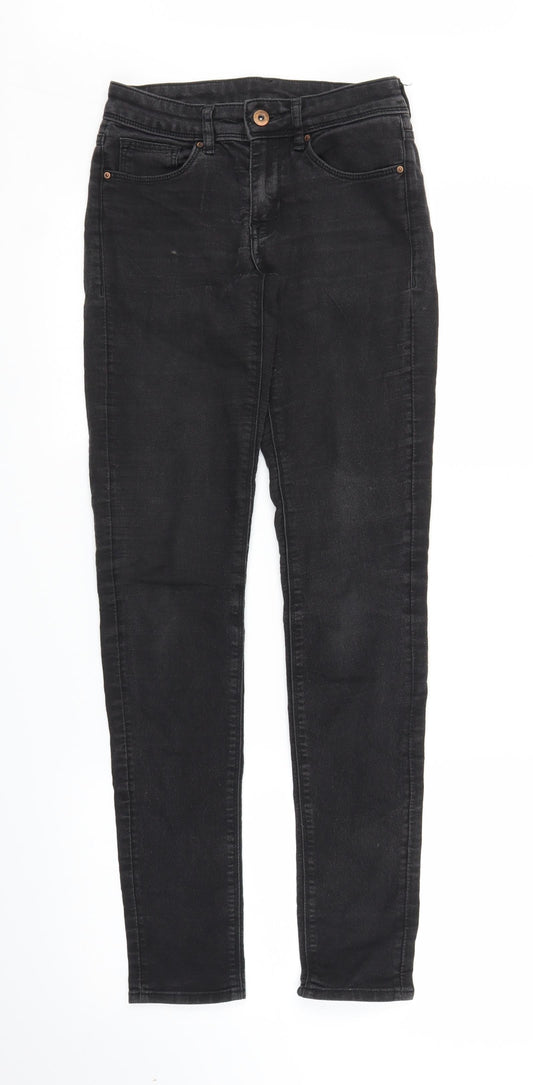 Preloved H&M Womens Black  Denim Skinny Jeans Size 6 L28 in - Front