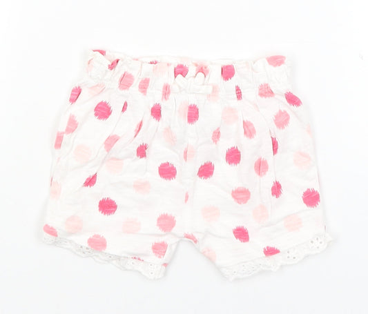 F&F Baby White Polka Dot  Cropped Trousers Size 3-6 Months