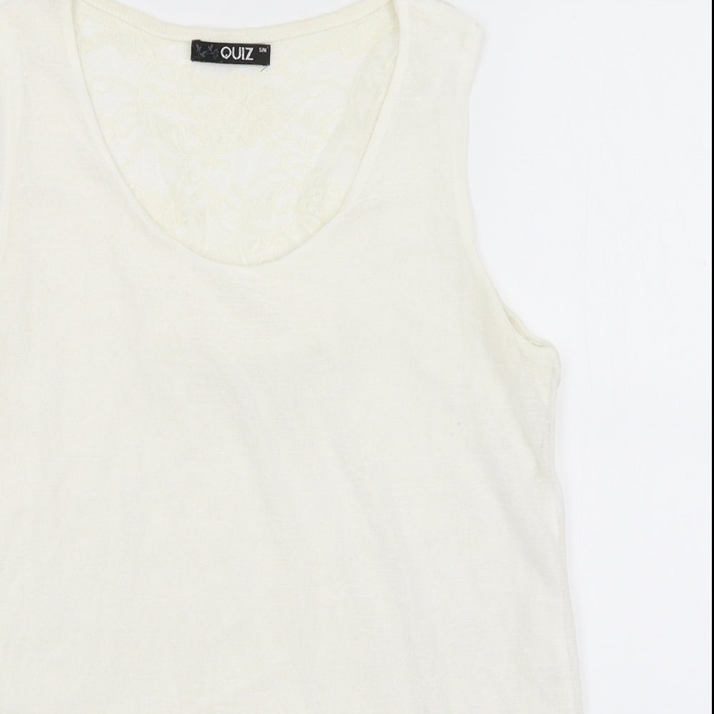 Quiz Womens White   Basic Tank Size M