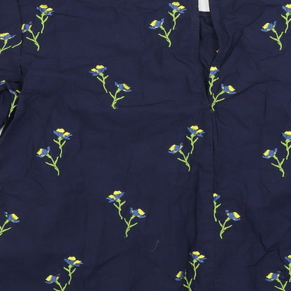 Preloved Warehouse Womens Blue Floral  Basic Blouse Size 8 - Label