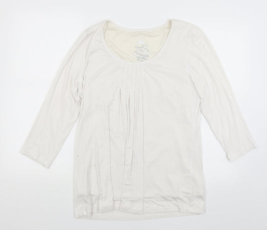 MiracleBody Womens White   Basic T-Shirt Size XL