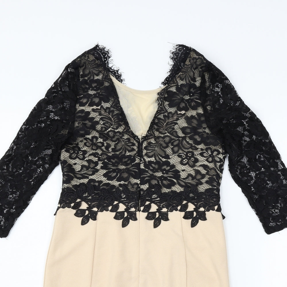 PARISIAN SIGNATURE Womens Beige   Fit & Flare  Size 8