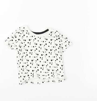Preloved George Boys White Polka Dot  Basic Polo Size 0-3 Months - Front
