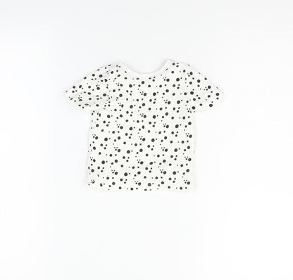 Preloved George Boys White Polka Dot  Basic Polo Size 0-3 Months - Back