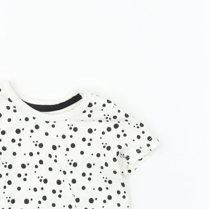 Preloved George Boys White Polka Dot  Basic Polo Size 0-3 Months - Detail