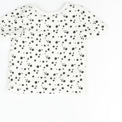 Preloved George Boys White Polka Dot  Basic Polo Size 0-3 Months - Label