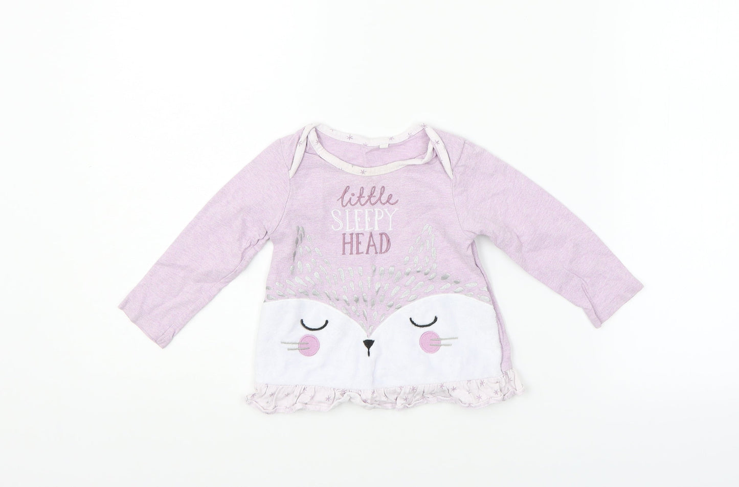 TU Girls Purple   Henley Jumper Size 9-12 Months