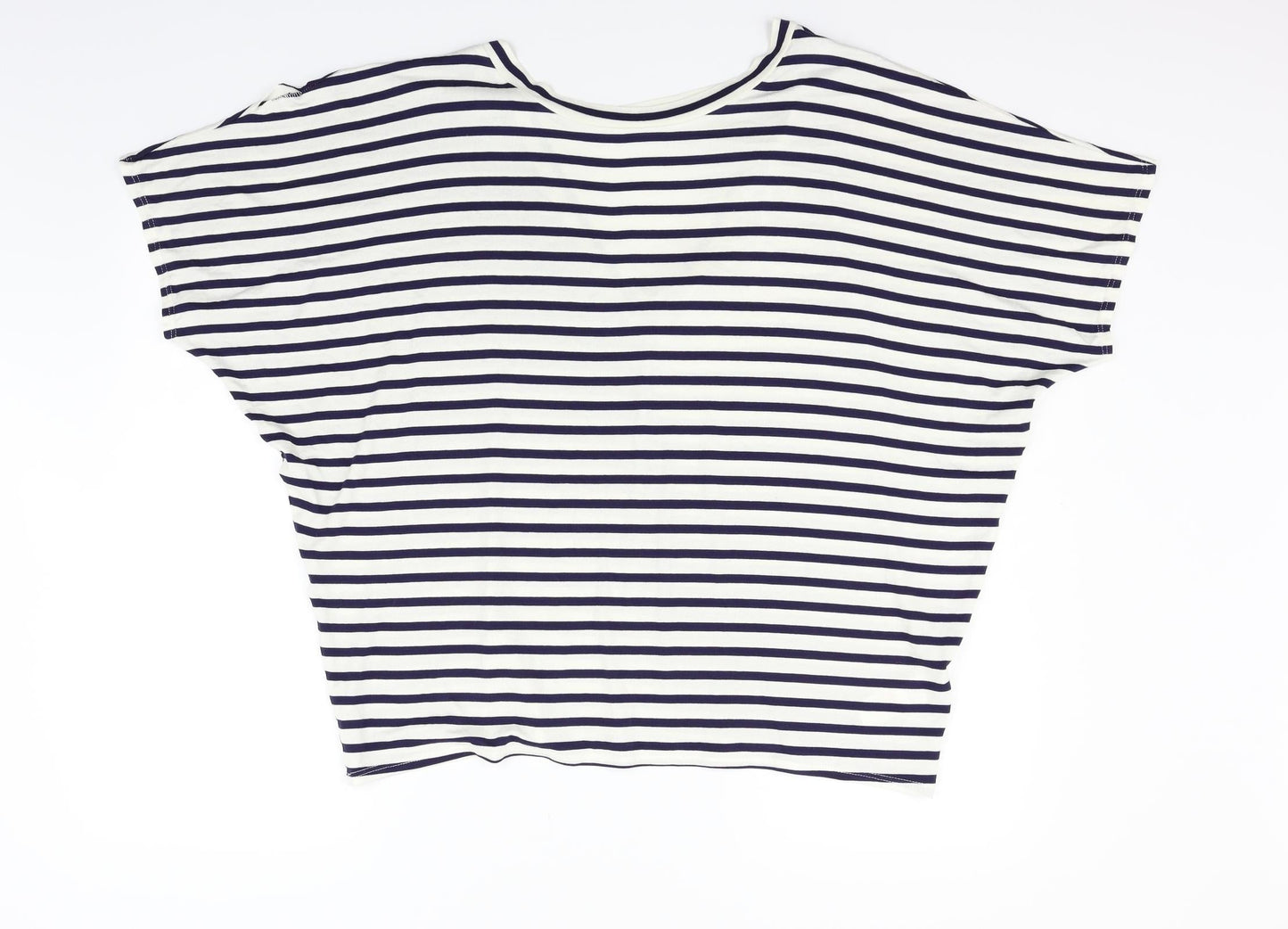 New Look Womens White Striped  Basic Blouse Size 16