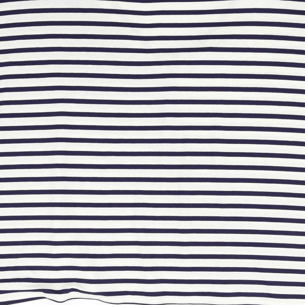 New Look Womens White Striped  Basic Blouse Size 16