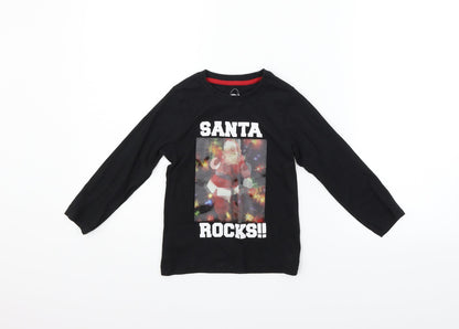 Additional front view of Matalan girls’ black basic polo, size 4, years - santa