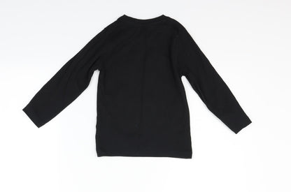 Back view of Matalan girls’ black basic polo, size 4, years - santa