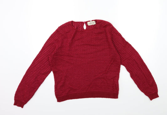 COTE DOLL Womens Red  Knit Pullover Jumper Size M