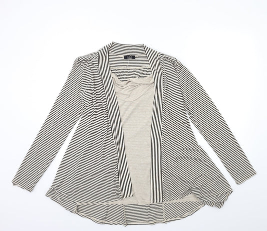 CMD Womens Beige Striped  Cardigan Jumper Size 10