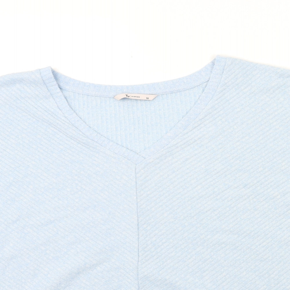 TU Womens Blue  Knit Pullover Jumper Size 18