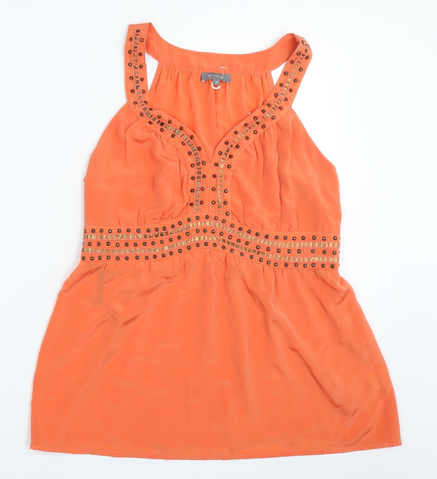 Et Vous Womens Orange   Basic Blouse Size 16