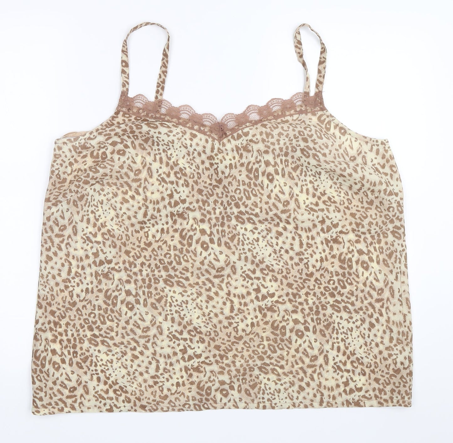 Agenda Womens Beige Animal Print  Basic Blouse Size 20