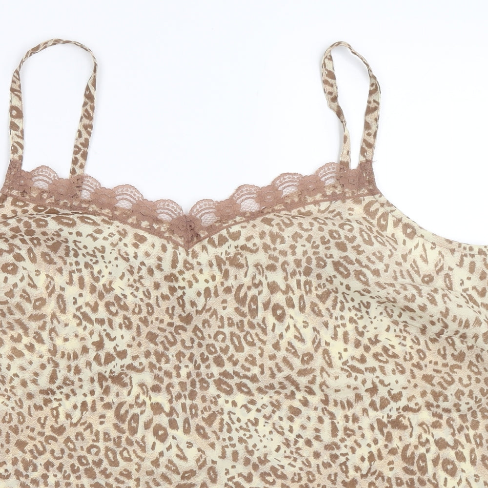 Agenda Womens Beige Animal Print  Basic Blouse Size 20