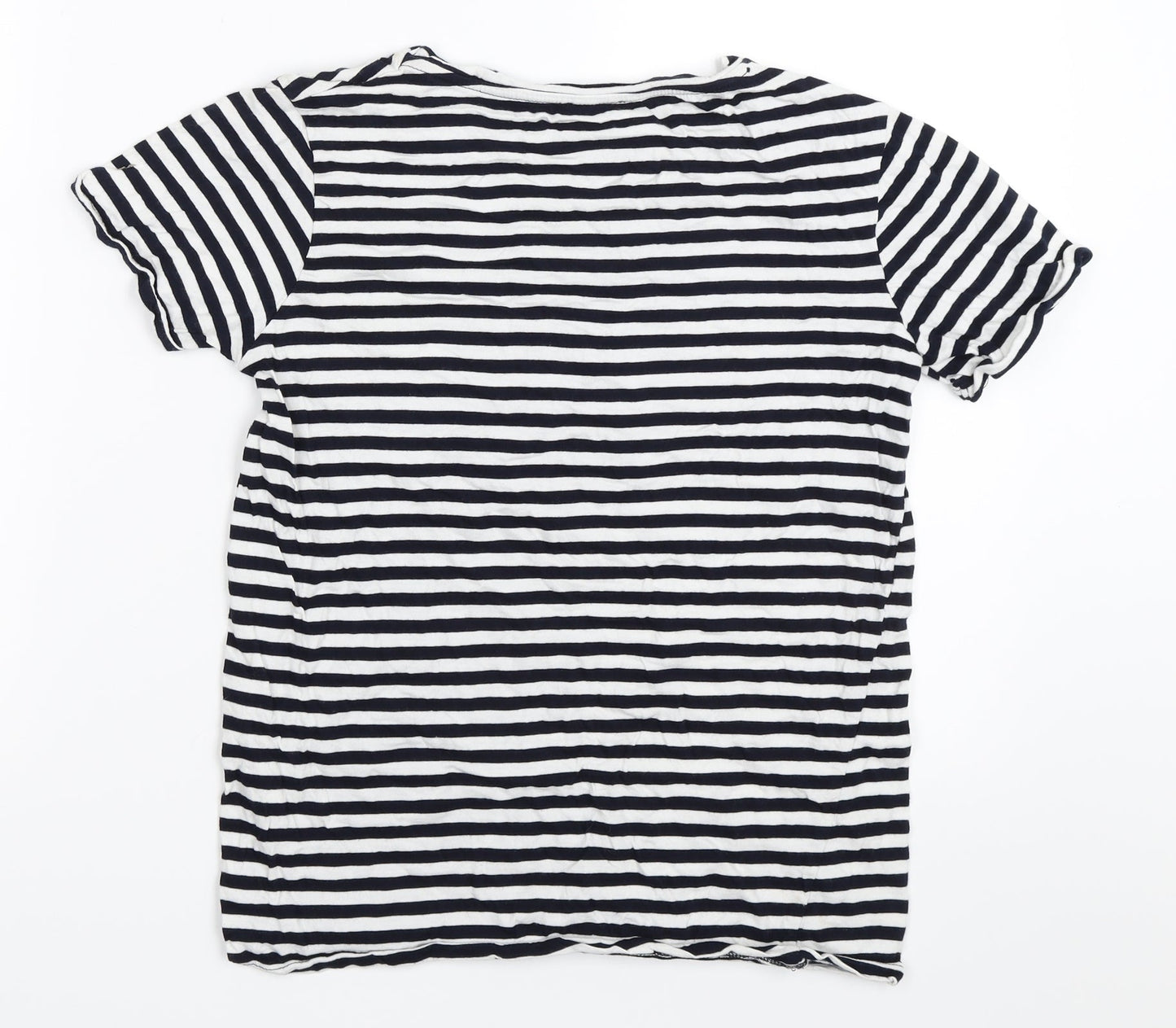 Zara Womens Blue Striped  Basic T-Shirt Size S