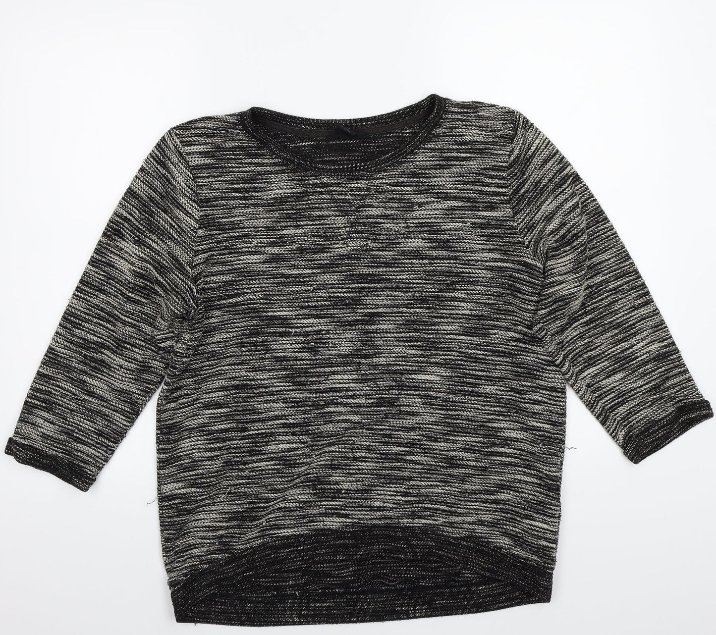 H&M Womens Black Striped  Pullover Jumper Size S