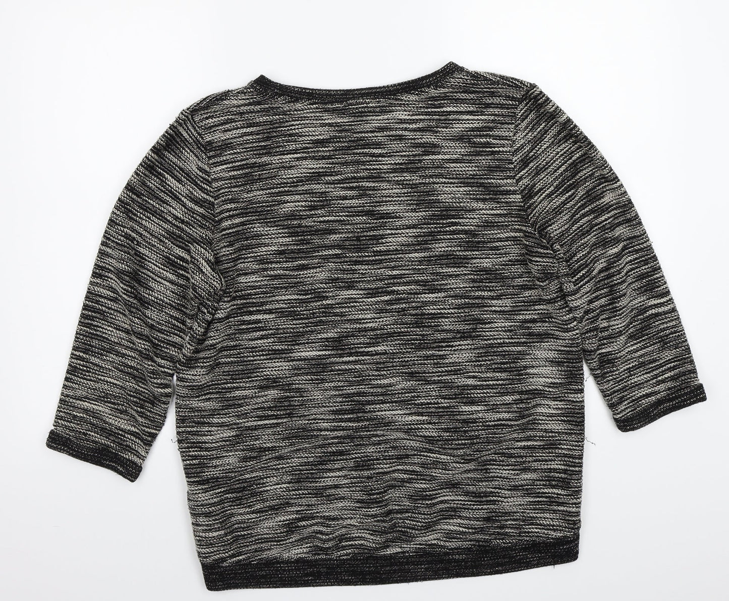 H&M Womens Black Striped  Pullover Jumper Size S