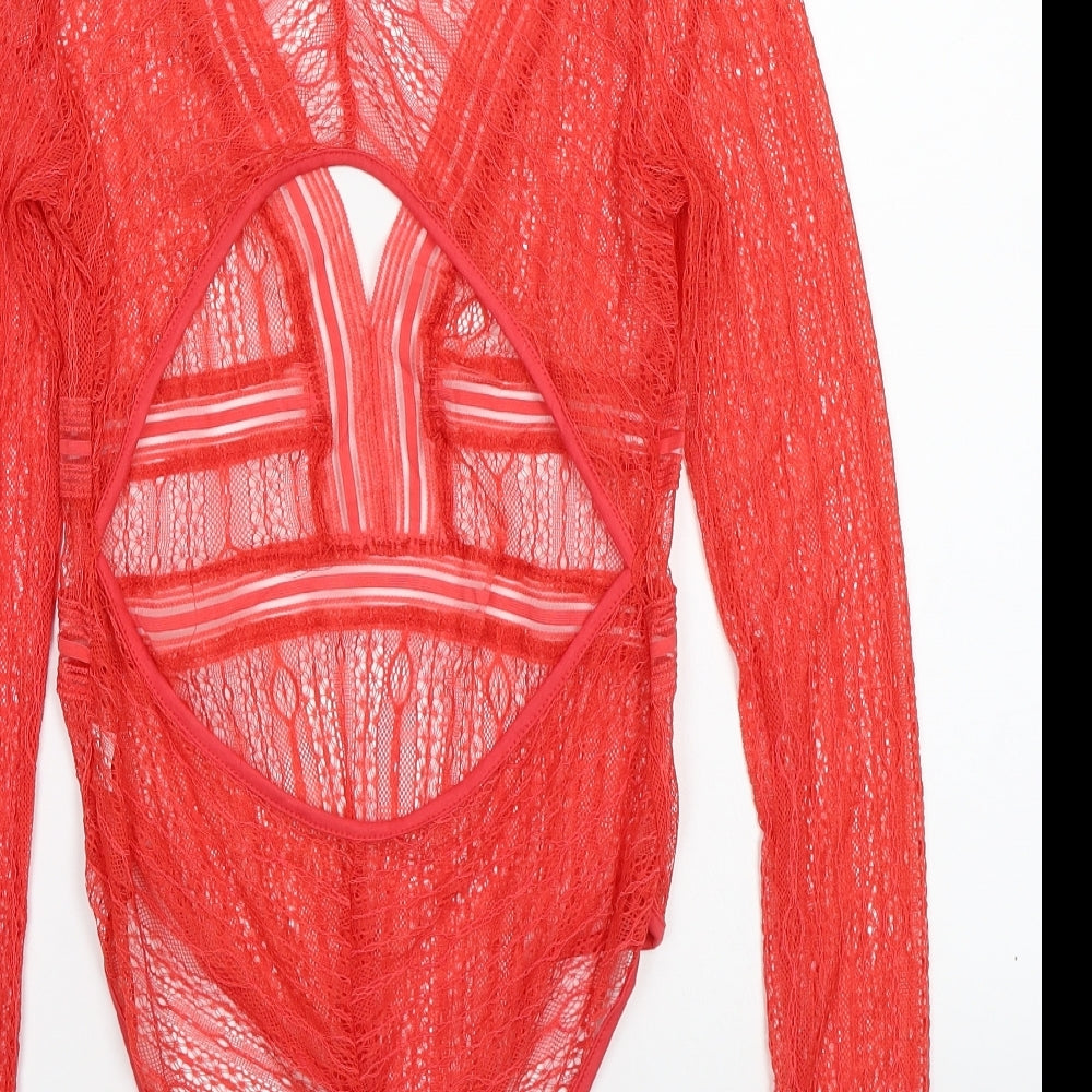 Preworn Womens Orange   Bodysuit One-Piece Size L