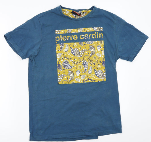 Piere cardin Boys Blue  Rayon Basic T-Shirt Size M