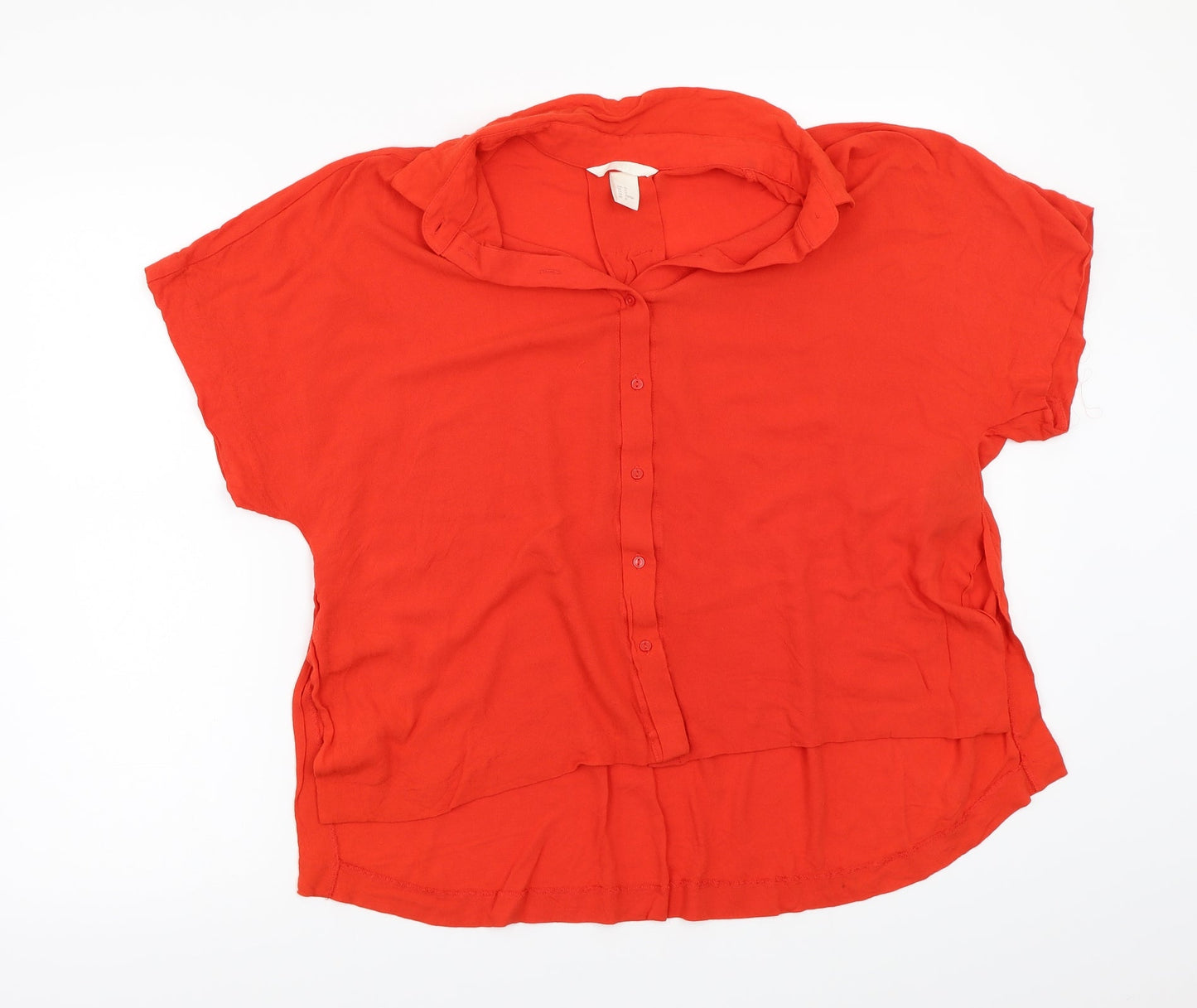 H&M Womens Red   Basic Button-Up Size 12