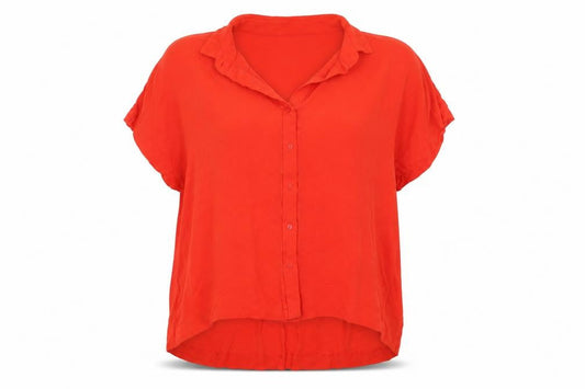 H&M Womens Red   Basic Button-Up Size 12