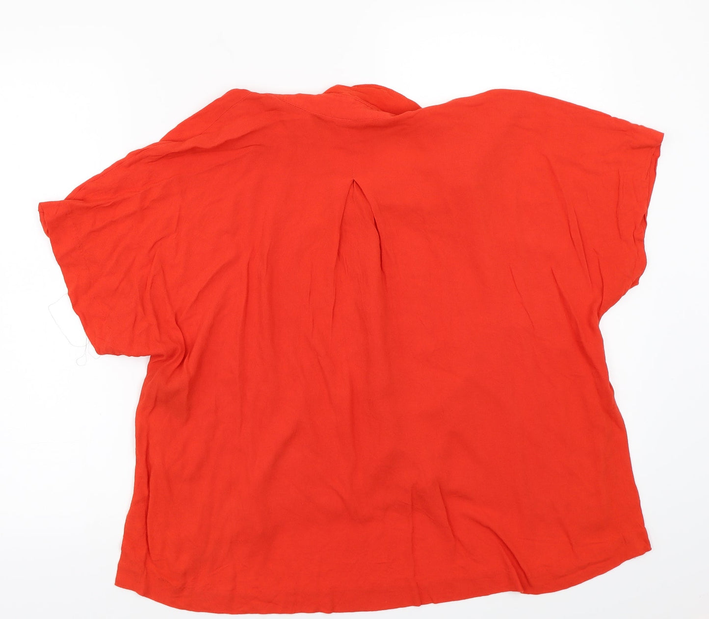 H&M Womens Red   Basic Button-Up Size 12
