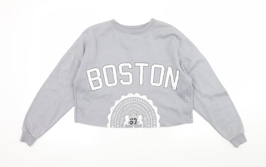 New Look Girls Grey  Jersey Pullover Sweatshirt Size 12-13 Years  - Boston