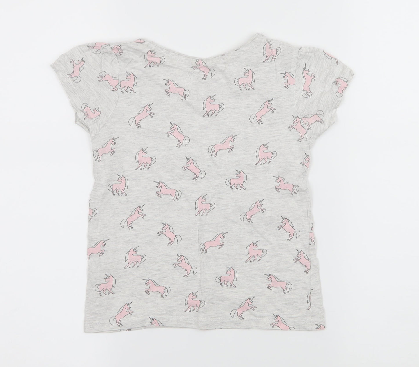 Primark Girls Grey  Jersey Basic T-Shirt Size 5-6 Years