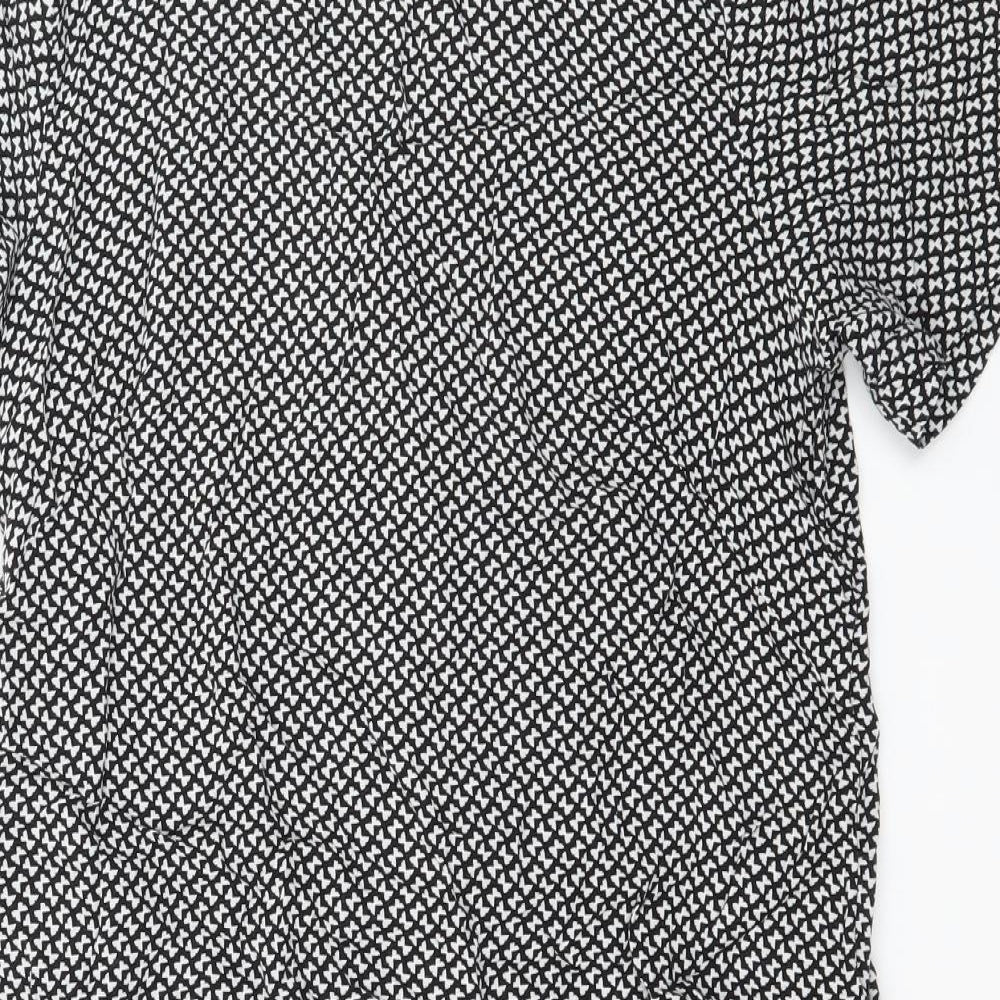 H&M Womens Black Geometric  A-Line  Size 8