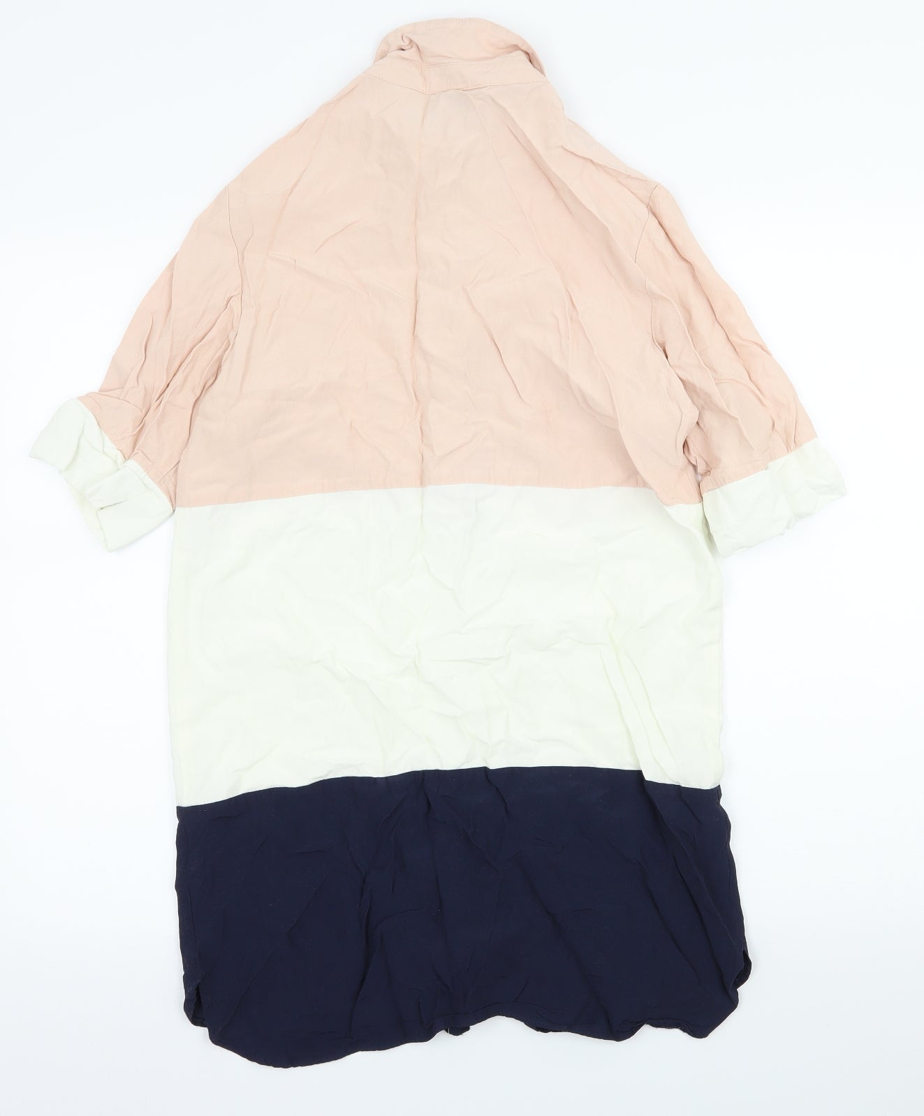 Topshop Womens Multicoloured Striped  Basic Button-Up Size 10