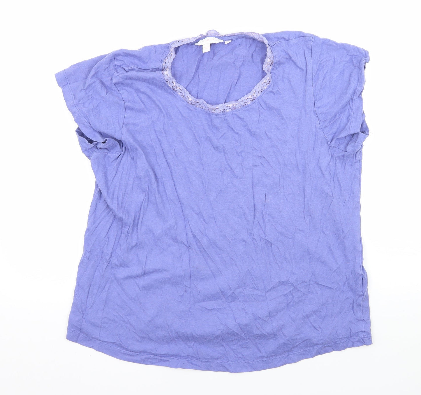 Pretty Secrets Womens Purple Solid Jersey Top Pyjama Top Size 12
