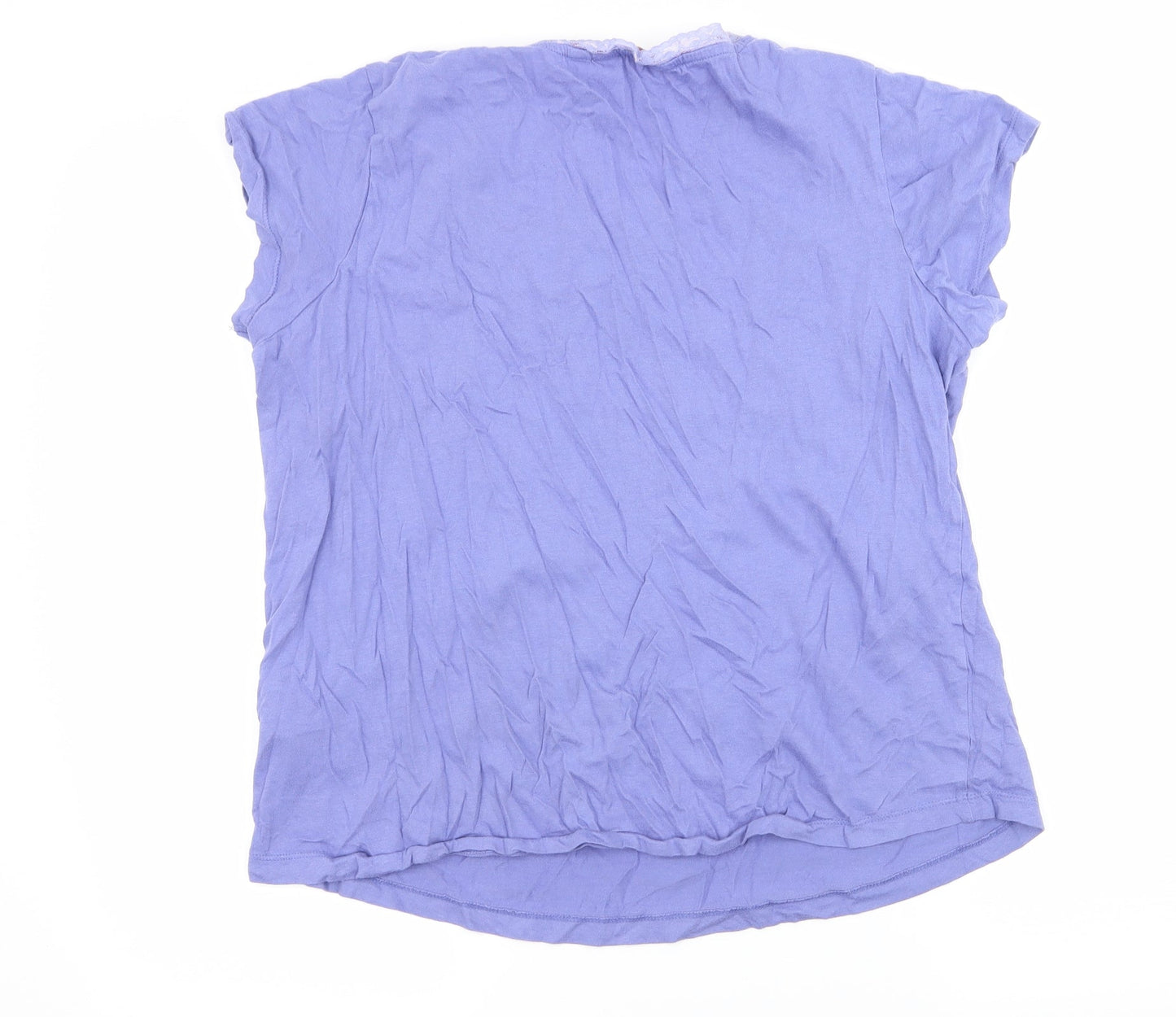 Pretty Secrets Womens Purple Solid Jersey Top Pyjama Top Size 12