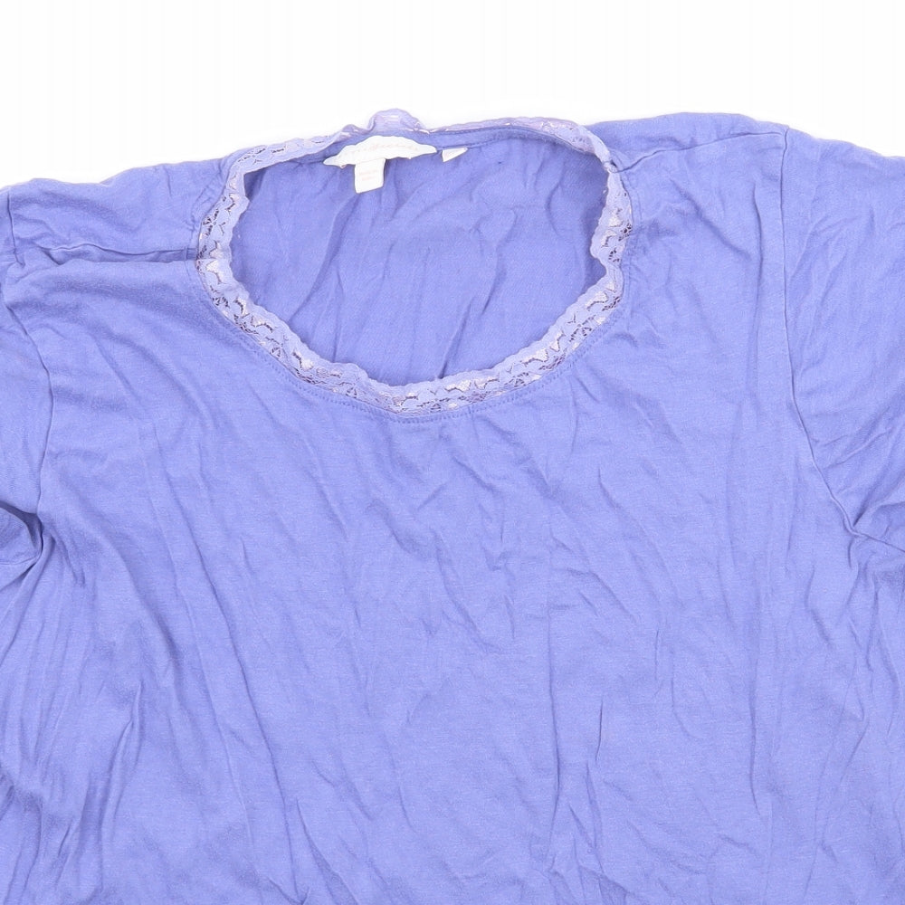 Pretty Secrets Womens Purple Solid Jersey Top Pyjama Top Size 12