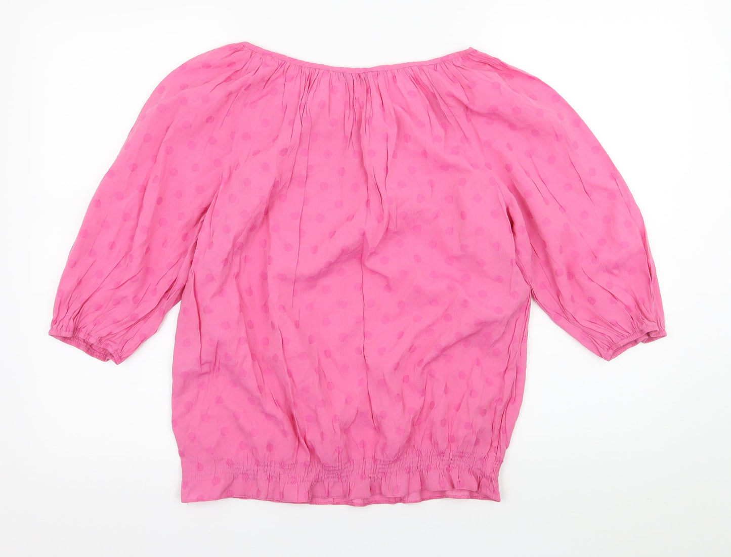 FF Womens Pink Polka Dot  Basic Blouse Size 14